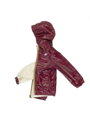 HOODED JACKET P. LILY ECO PLUS DOUBLE FACE PINK/BORDEAUX - K-WAY
