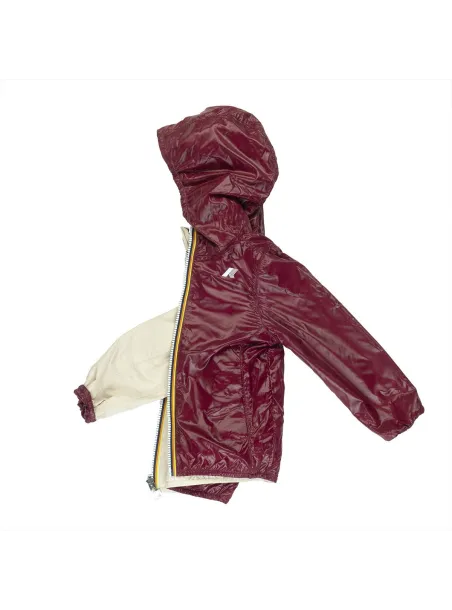 HOODED JACKET P. LILY ECO PLUS DOUBLE FACE PINK/BORDEAUX - K-WAY