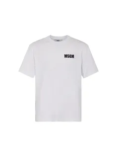 JERSEY T-SHIRT JUNIOR UNISEX WHITE DOUBLE PRINTING - MSGM KIDS