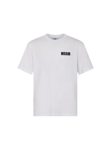 JERSEY T-SHIRT JUNIOR UNISEX WHITE DOUBLE PRINTING - MSGM KIDS