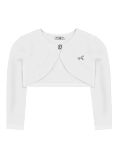 Girls White Cardigan - Monnalisa