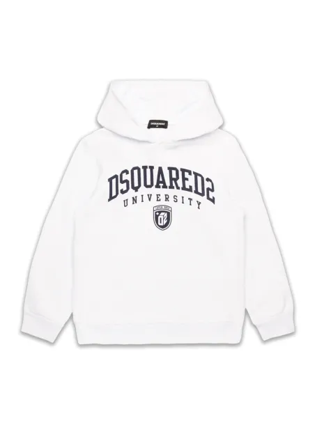 FELPA CON CAPPUCCIO BIANCO