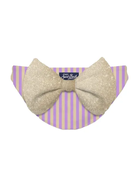 Madame slip swimsuit with lurex stripes bow