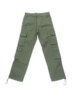 Pantalone cargo gabardine verde