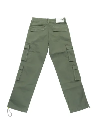 Pantalone cargo gabardine verde