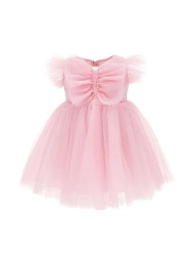 DRESS BUTTERFLY TULLE Pink -  Monnalisa