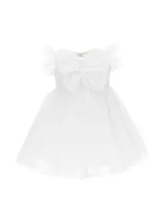 DRESS BUTTERFLY TULLE White -  Monnalisa