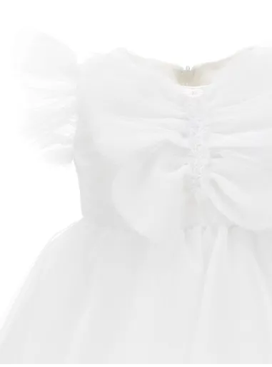 DRESS BUTTERFLY TULLE White -  Monnalisa