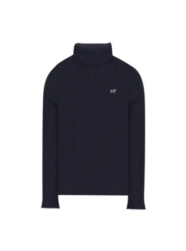 Blue baby girls polo neck sweater top by Monnalisa