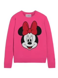 Crewneck Sweater Happy Minnie 25 Fucsia - MC2 Saint Barth