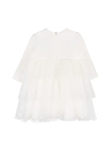 DRESS JERSEY + TULLE A POIS