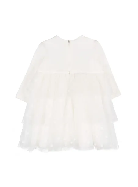 DRESS JERSEY + TULLE A POIS