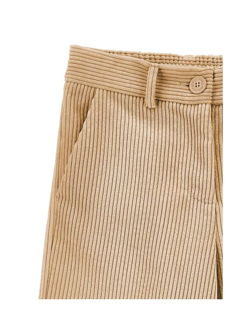 VELVET ROCKER PANTS BEIGE - MONNALISA