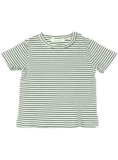 Ribbed+stripe T-Shirt