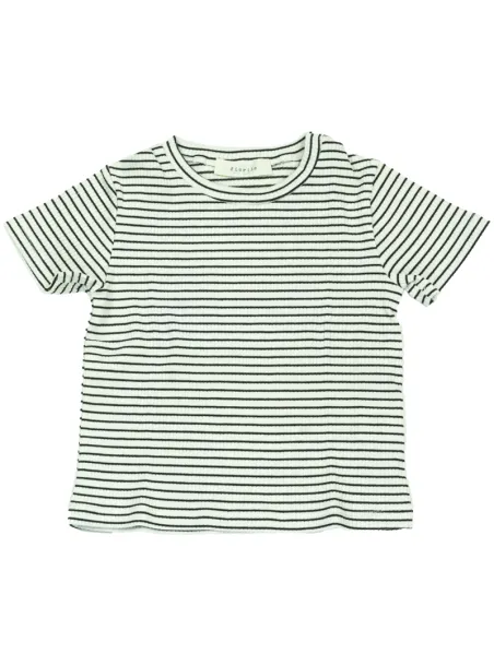 Ribbed+stripe T-Shirt