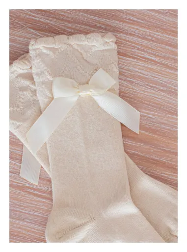 Knee high socks with bow