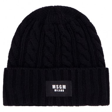 MSGM WOOL HAT JUNIOR UNISEX Blacko F3MSJUHT057-110-Ne-msgm2324