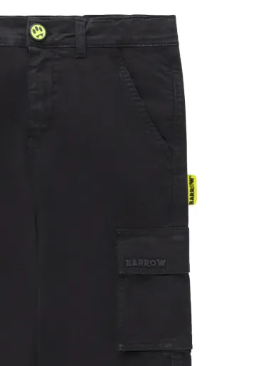 GABARDINE CARGO PANTS JUNIOR UNISEX BLACK - BARROW KIDS
