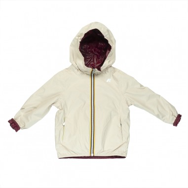 K-Way GIUBBOTTO CON CAPPUCCIO P. LILY ECO PLUS DOUBLE FACE ROSA/BORDEAUX - K-WAY K61313WAN1-Mu-kway24