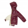 GIUBBOTTO CON CAPPUCCIO P. LILY ECO PLUS DOUBLE FACE ROSA/BORDEAUX - K-WAY