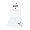 COMPLETO T-SHIRT+SHORTS BIANCO OTTICO - MOSCHINO KIDS