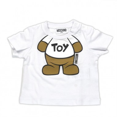 Moschino Kids T-SHIRT BIANCO OTTICO - MOSCHINO KIDS MYM032LAA33 10101 -Bi-moschino24