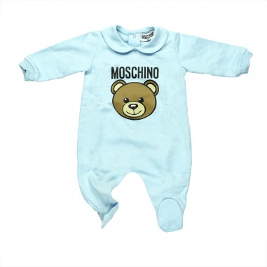 Moschino Kids FLEECE ROMPER BABY SKY BLUE - MOSCHINO KIDS MUY06PLCA19 40304 -Ce-moschino24