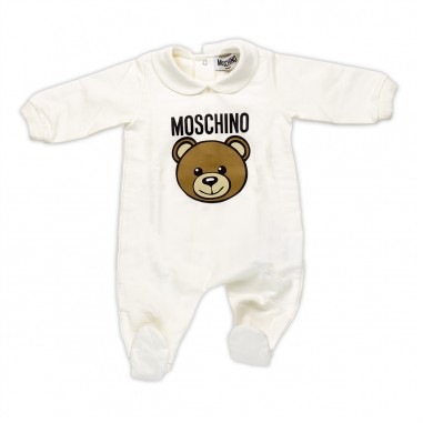 Moschino Kids FLEECE ROMPER CREAM - MOSCHINO KIDS MUY06PLCA19 10063 -Bi-moschino24