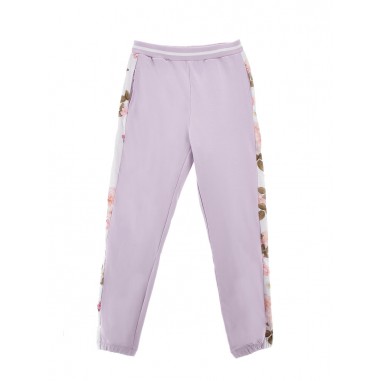 Monnalisa JOGGGER TROUSERS FLOWERS COTTON SWEATSHIRT WISTERIA - MONNALISA 19C42330200065-Vi-monnalisa24