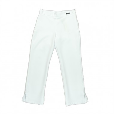 MSGM COTTON PANTS BOY WHITE - MSGM KIDS S4MSJBJBPA280002-BIANCO-msgm24