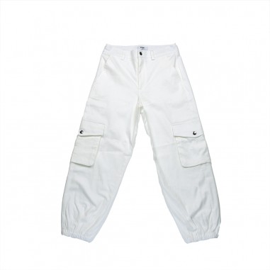 MSGM FABRIC TECNICAL PANTS WHITE - MSGM KIDS S4MSJGPA316001-BIANCO-msgm24