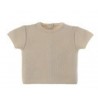 OPENWORK KNITTED T-SHIRT ECRU - NATURAPURA