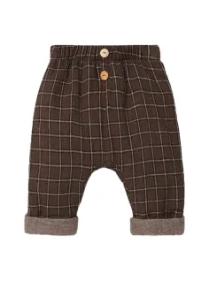 Checked cotton trousers