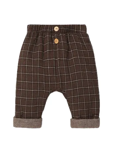 Checked cotton trousers