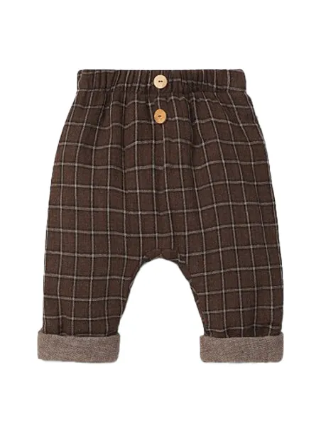Checked cotton trousers