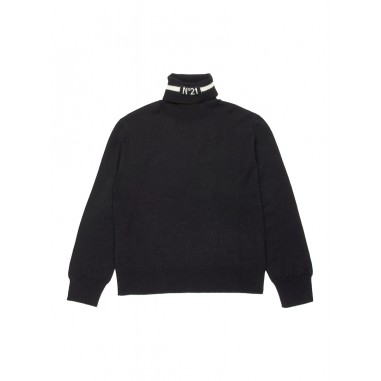 N.21 Kids TURTLENECK SWEATER BLACK - N.21 Kids N2100AN01190N900-Ne-N212425