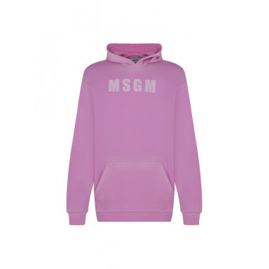 MSGM MAXI FELPA CON CAPPUCCIO ROSA - MSGM KIDS F4MSJGHS19042-Rs-msgm2425