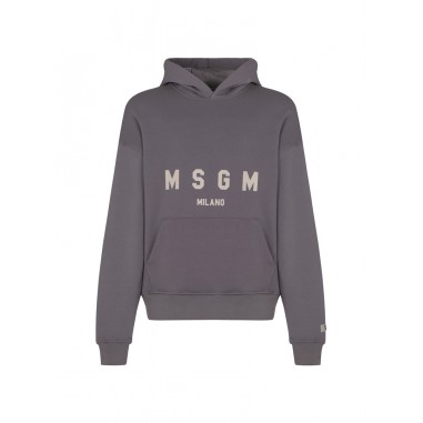 MSGM FELPA CON CAPPUCCIO GRIGIO TORTORA F4MSJUHS173180-Gr-msgm2425