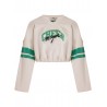 CROPPED SWEATSHIRT WITH CURLING AT THE BOTTOM CREAM - MSGM KIDS