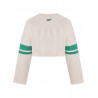 CROPPED SWEATSHIRT WITH CURLING AT THE BOTTOM CREAM - MSGM KIDS