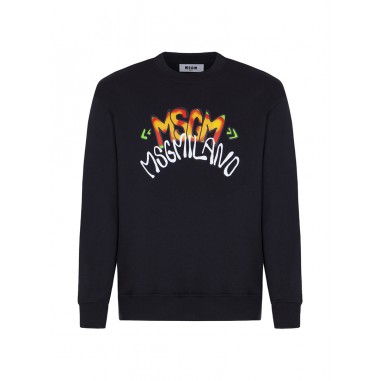 MSGM CREW NECK SWEATSHIRT BLACK - MSGM KIDS F4MSJBSW200110-Ne-msgm2425