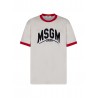 BASKETBALL LOGO T-SHIRT CREAM - MSGM KIDS