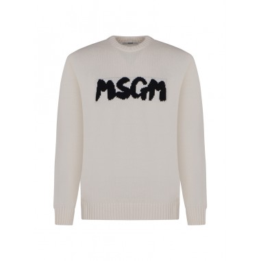 MSGM COTTON SWEATER CREAM - MSGM KIDS F4MSJUJP07513-Bi-msgm2425