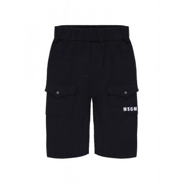 MSGM SWEATPANTS WITH BIG POCKETS BLACK - MSGM KIDS F4MSNBFP265110-Ne-msgm2425