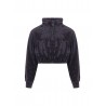 CHENILLE HOODIE SWEATSHIRT GIRL BLACK - PINKO UP