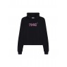 STRECH FLEECE HOODIE GIRL BLACK - PINKO UP