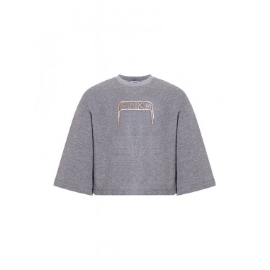 Pinko LUREX FLEECE SWEATSHIRT GIRL GREY - PINKO UP F4PIJGSW026104-Gr-PINKO2425