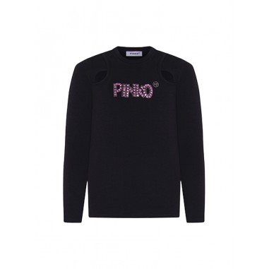 Pinko STRETCH JERSEY L/S SHIRT GIRL BLACK - BARROW KIDS F4PIJGTH038110-Ne-PINKO2425