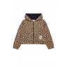 CARDIGAN ZIP E CAPPUCCIO LEOPARDATA MARRONE - N.21 Kids