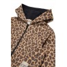 CARDIGAN ZIP E CAPPUCCIO LEOPARDATA MARRONE - N.21 Kids